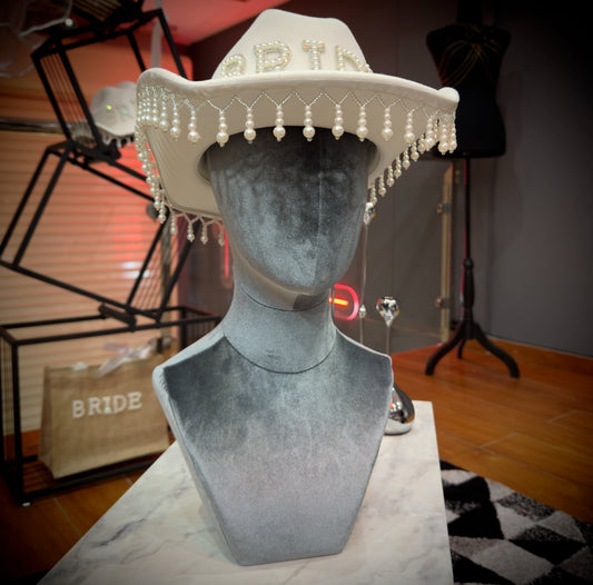XBLACKBOX Bride Cowgirl Fancy Hat