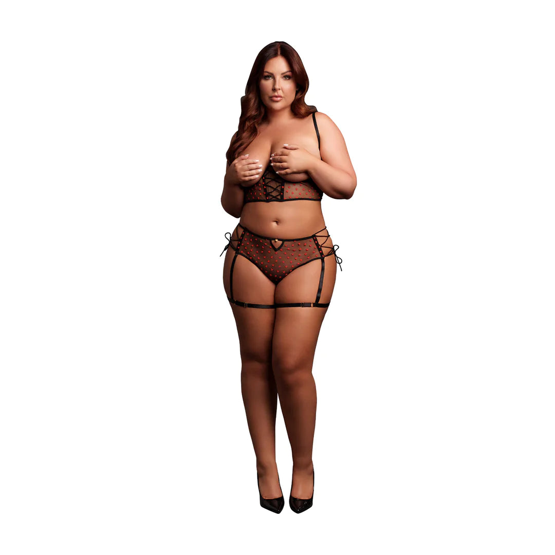 LEDÉSIR Two Pieces Set Open Cup Bra