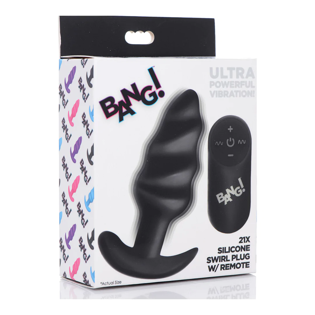XRBANG! Vibrating Swirl Butt Plug with Remote Control
