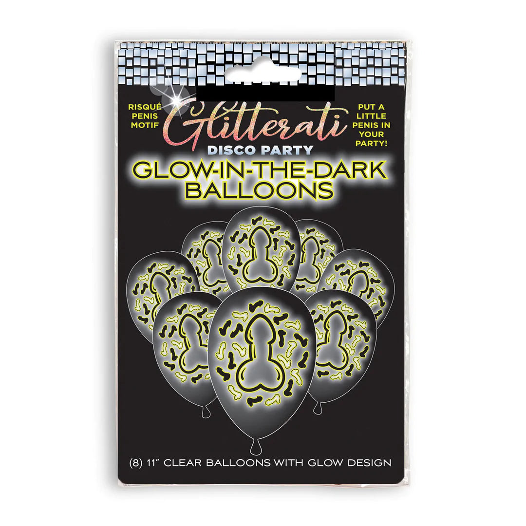 LITTLEGENIE Glitterati Penis Glow Balloons