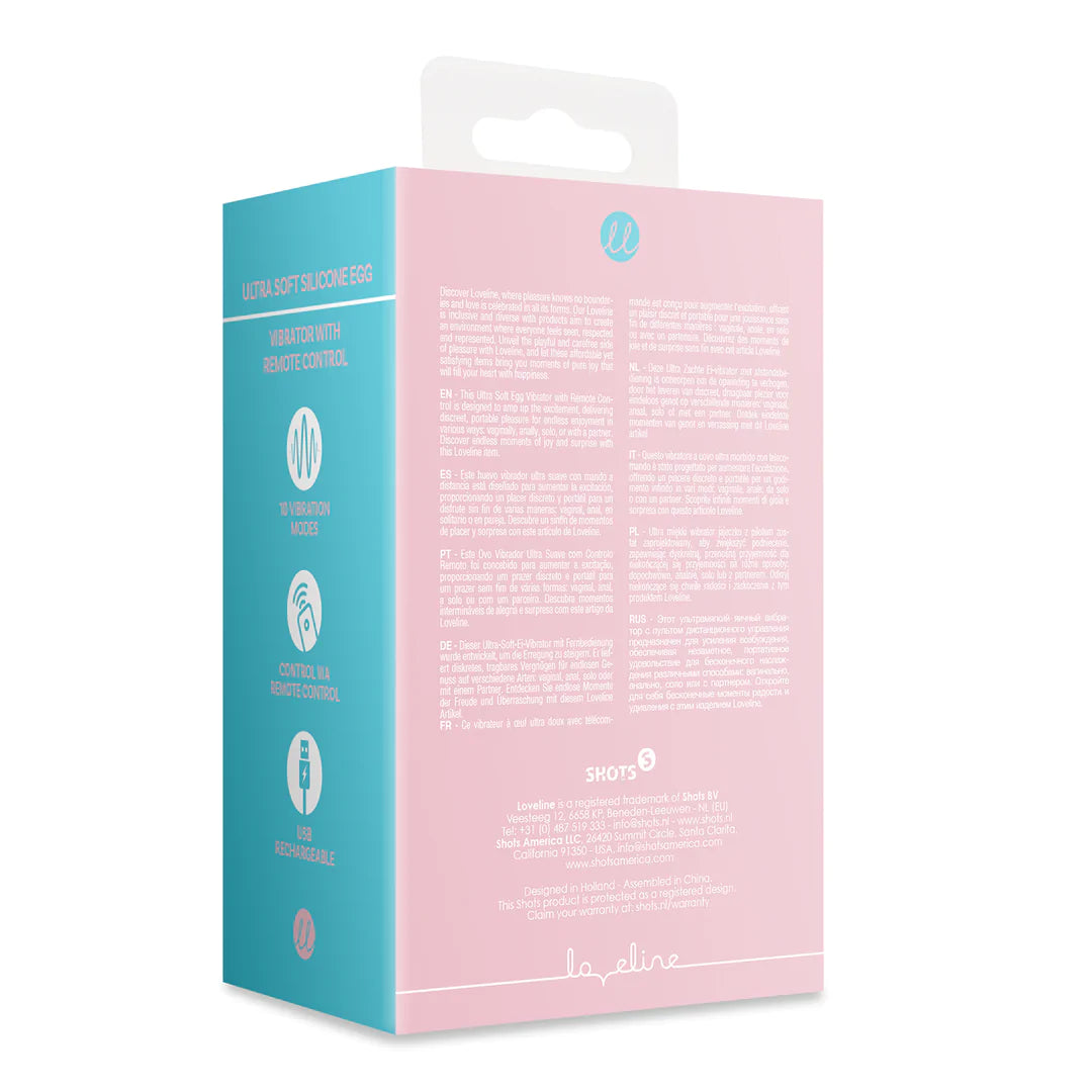 LOVELINE Ultra Soft Egg Vibrator with Remote Control