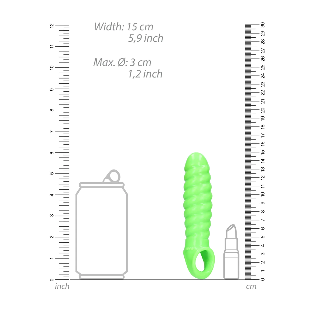 OUCH! Swirl Stretchable Penis Sheath - Glow in the Dark