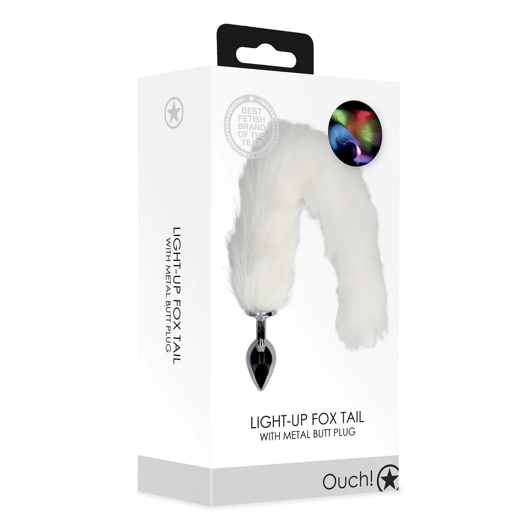 OUCH! Light-Up Fox Tail with Metal Butt Plug