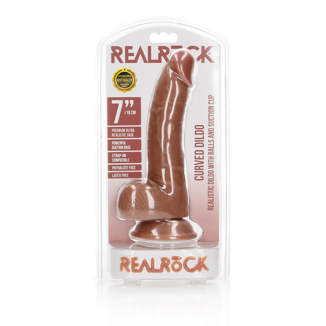 REALROCK Curved Realistic Dildo with Balls 7”/18cm