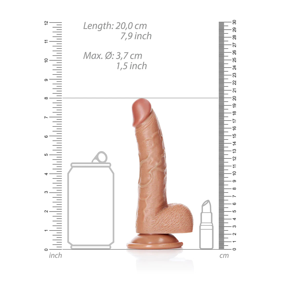 REALROCK Curved Realistic Dildo with Balls 7”/18cm