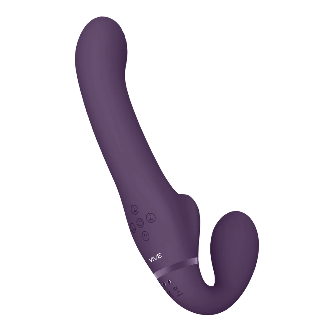 VIVE Ai Dual Vibrating & Air Wave Tickler Strapless Strap-on