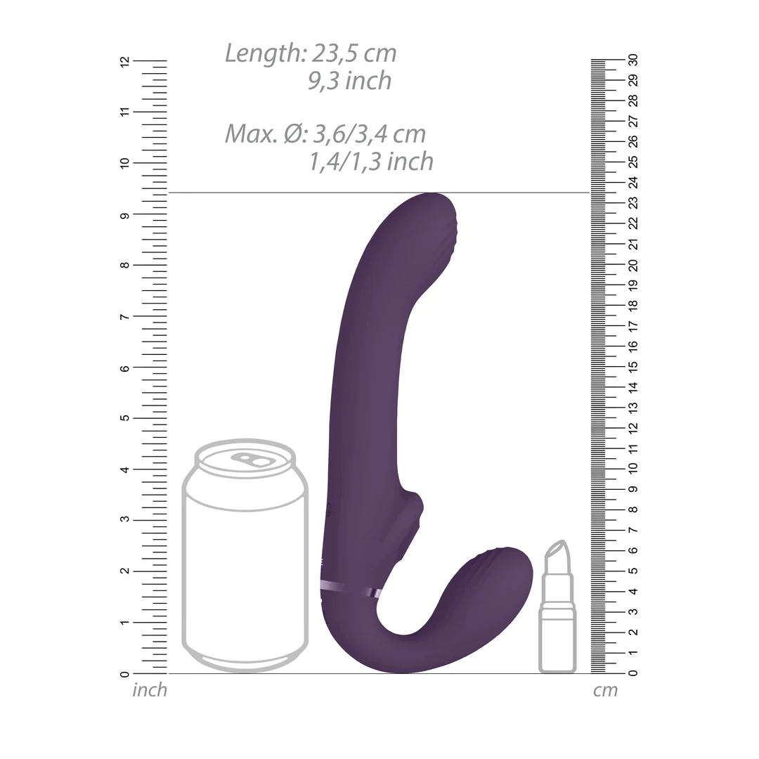 VIVE Ai Dual Vibrating & Air Wave Tickler Strapless Strap-on