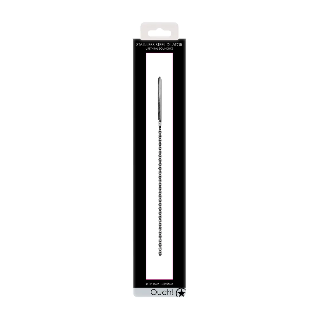 OUCH! Stainless Steel Ribbed Urethral Dilator