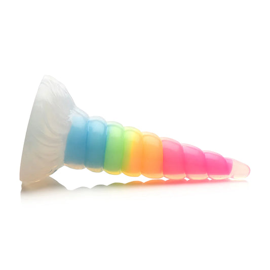 CREATURECOCKS UniGlow - Glow in the Dark Rainbow Silicone Dildo
