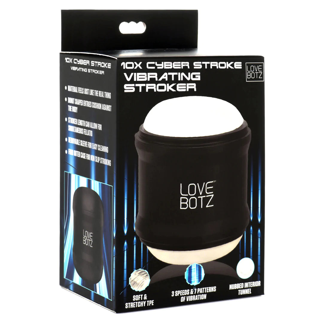 XRBRANDS Cyber Stroke Vibrating Stroker - Black