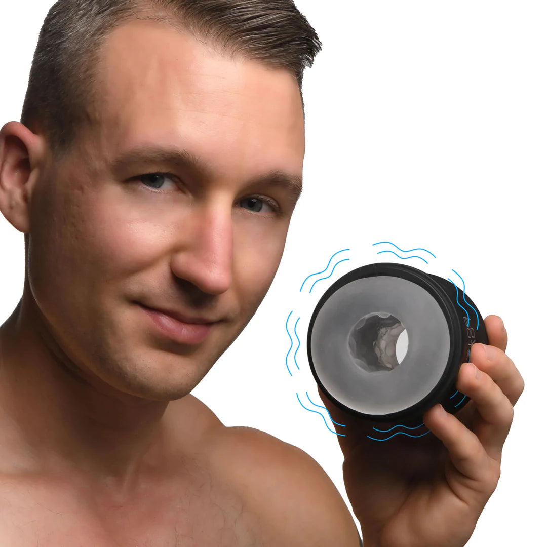 XRBRANDS Cyber Stroke Vibrating Stroker - Black