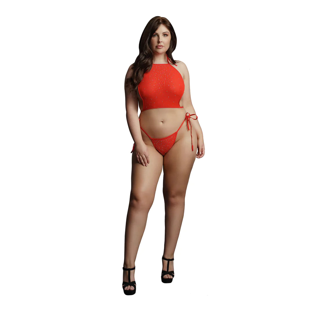 LEDÉSIR Festive Rhinestone Top and Thong