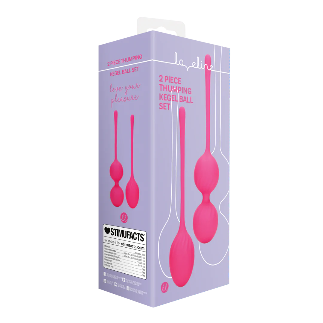LOVELINE 2 Piece Thumping Kegel Ball Set - Wild Strawberry