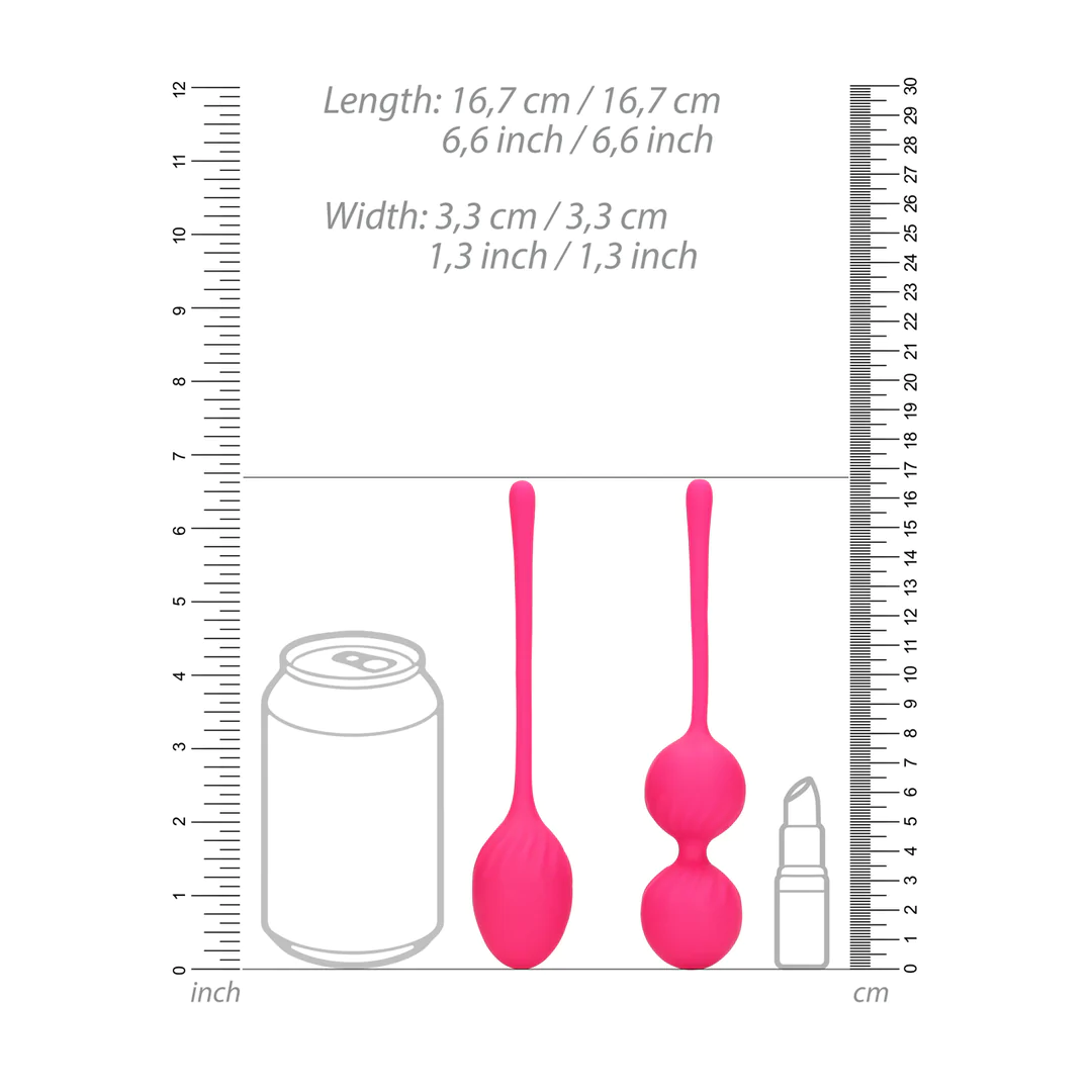 LOVELINE 2 Piece Thumping Kegel Ball Set - Wild Strawberry