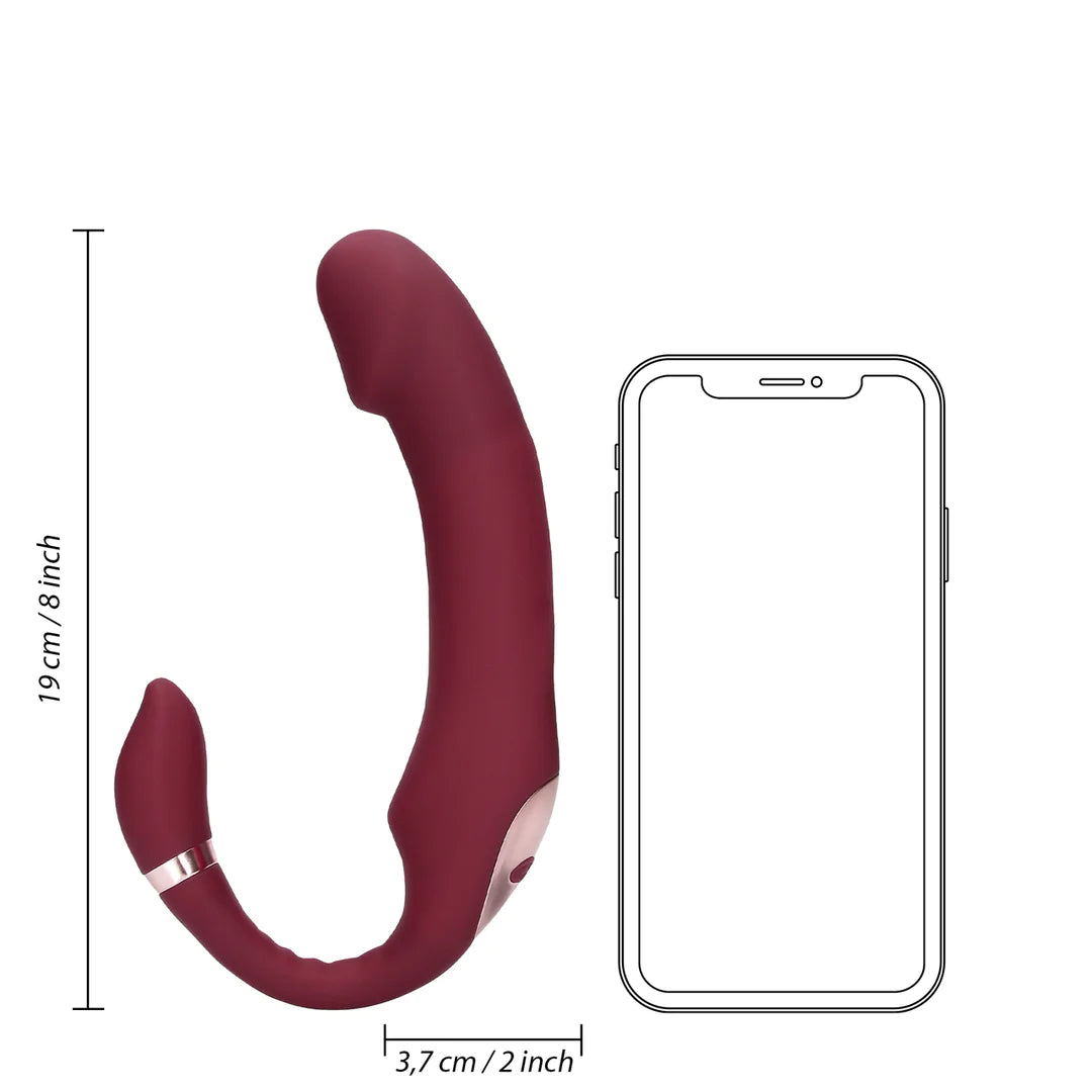 LOVELINE Bendable Vibrating Strapless Strap-on - Merlot Grape