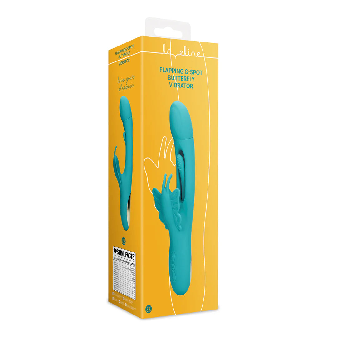LOVELINE Flapping G-Spot Butterfly Vibrator - Peacock Blue