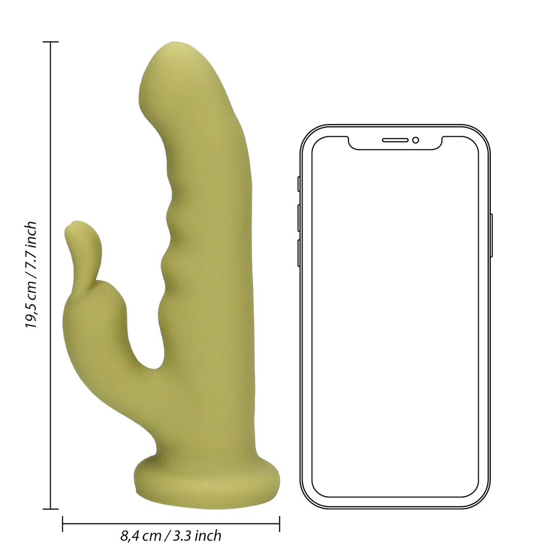 LOVELINE Ultra Soft Silicone Rotating Rabbit Vibrator - Spring Sage