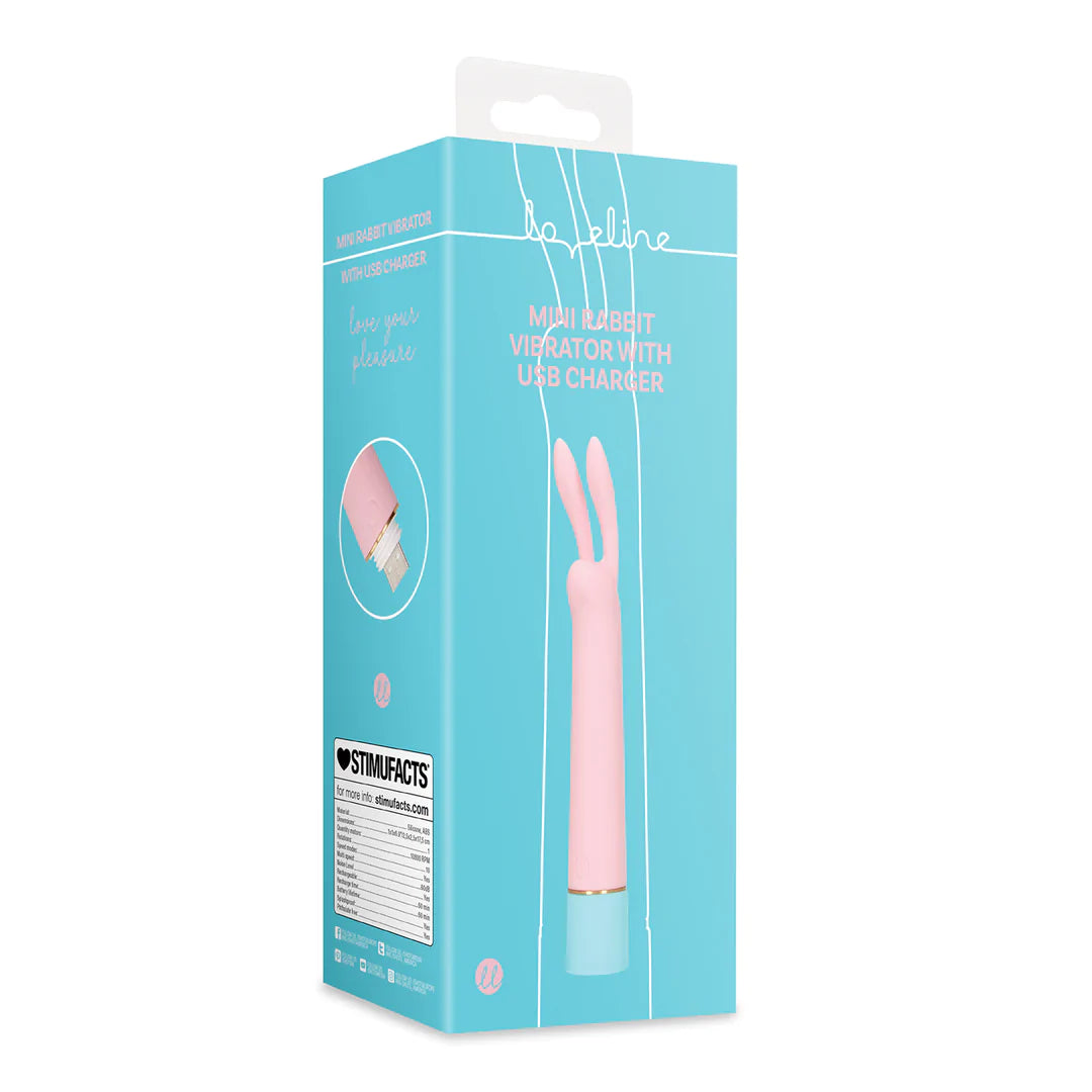 LOVELINE Mini Rabbit Vibrator with USB Charger - Cherry Chiffon