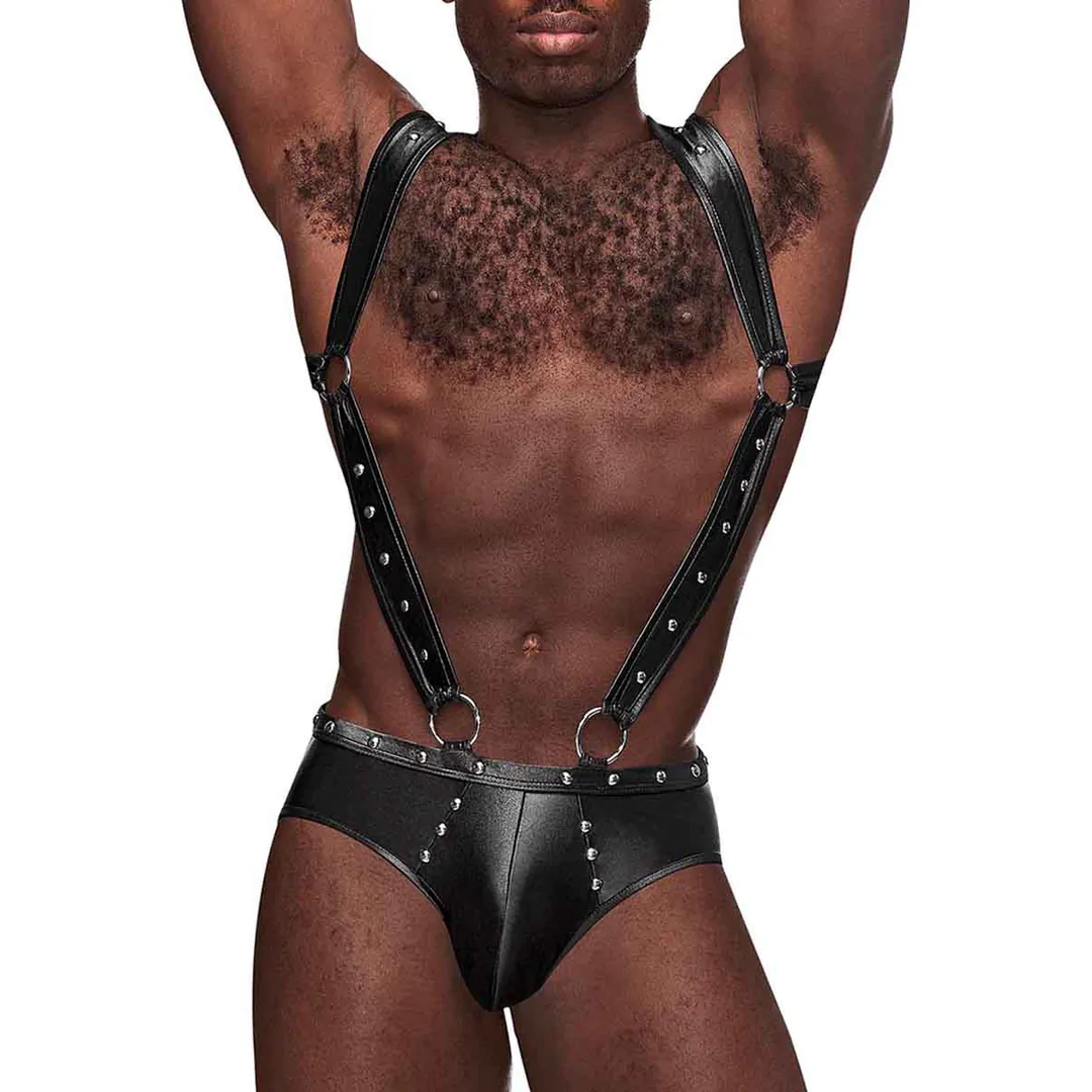 MALEPOWER Uranus - Harness Style Open Back Jock Briefs with Suspender Straps