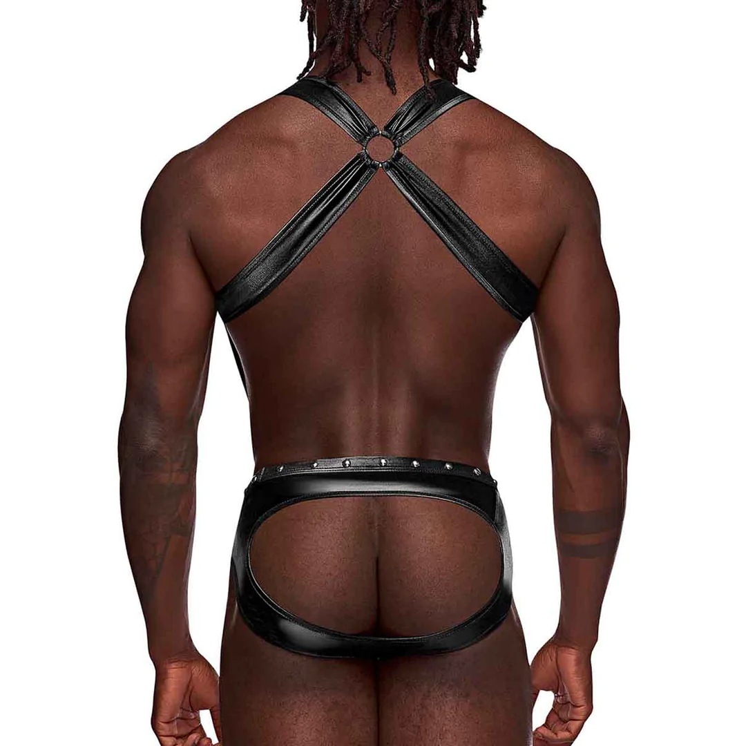 MALEPOWER Uranus - Harness Style Open Back Jock Briefs with Suspender Straps