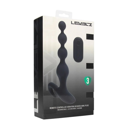 LEVELZ Remote Control Beaded Vibrating Silicone Anal Plug