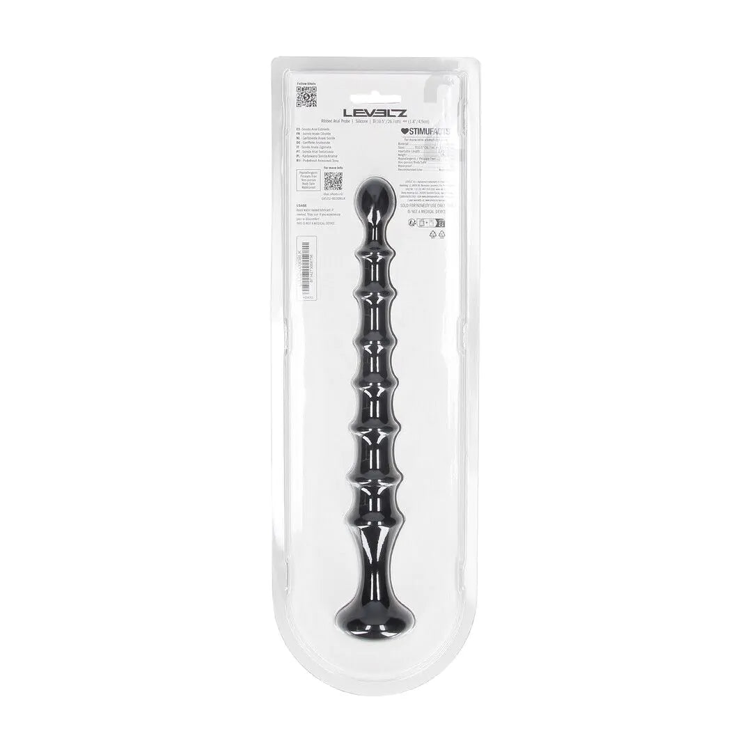 LEVELZ Ribbed Silicone Flared Anal Probe