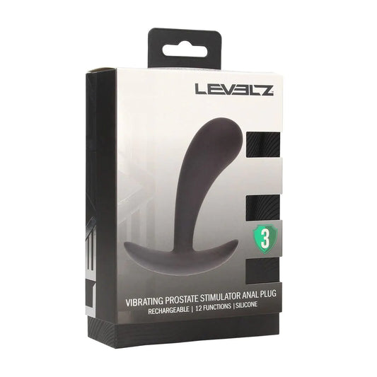 LEVELZ Vibrating Silicone Prostate Stimulator Anal Plug - S - Black