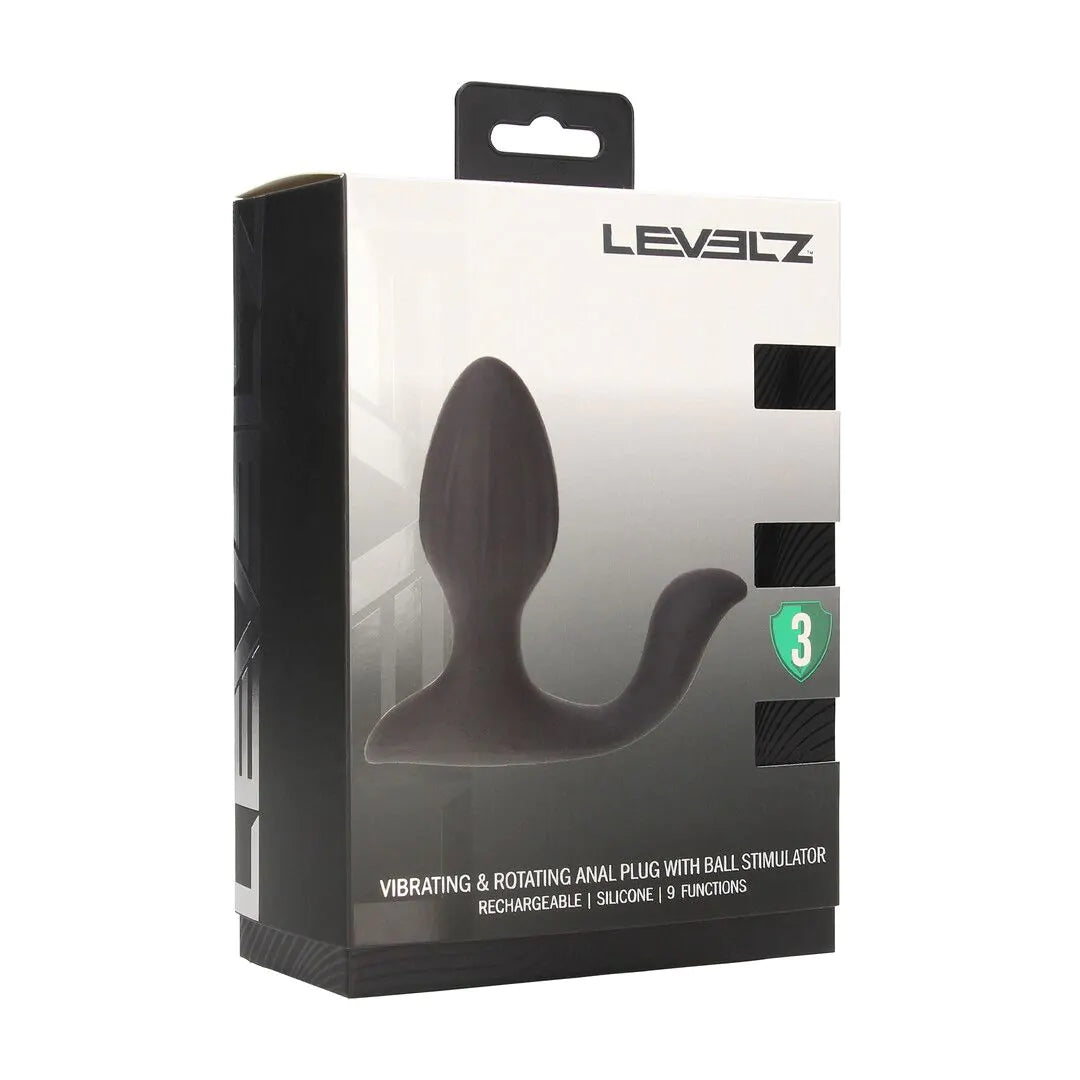 LEVELZ Vibrating and Rotating Silicone Anal Plug with Ball Stimulator