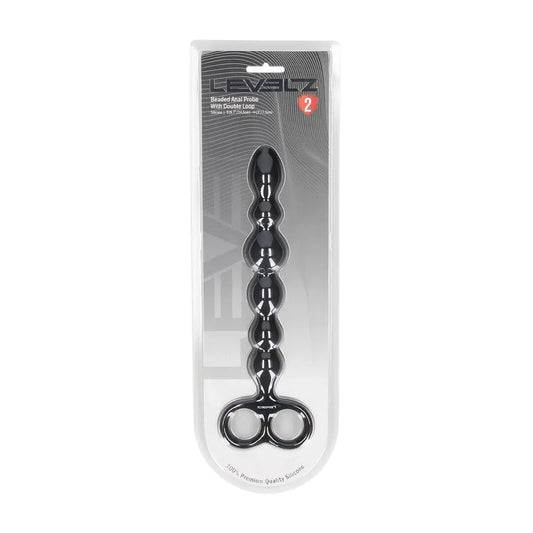 LEVELZ Beaded Silicone Anal Probe with Double Loop