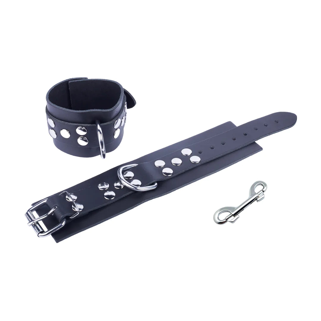 THERED Ultra Leather Handcuffs - Black