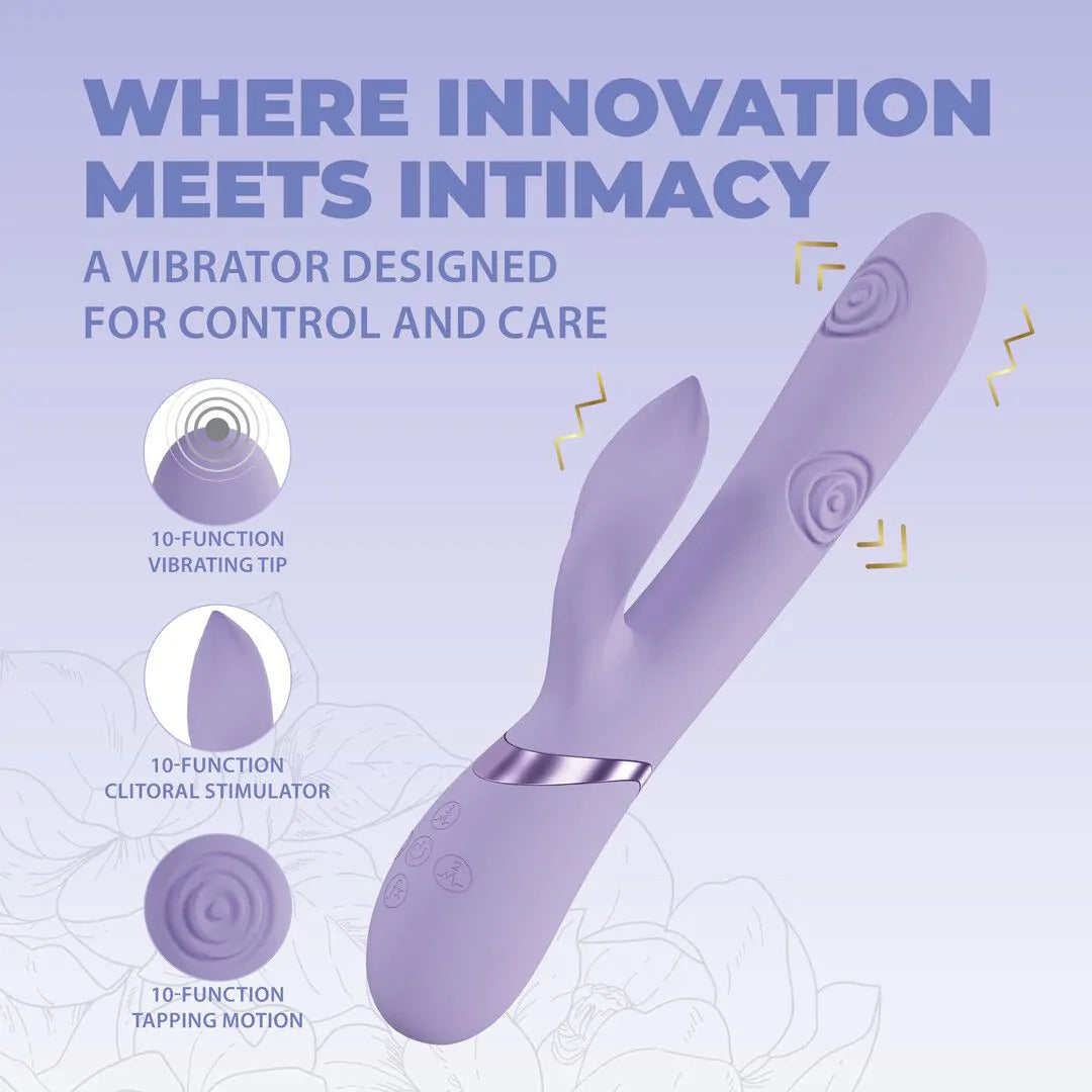 VIVE Fronda - G-Spot Vibrating and Tapping Leaf Clitoral Stimulator - PURPLE