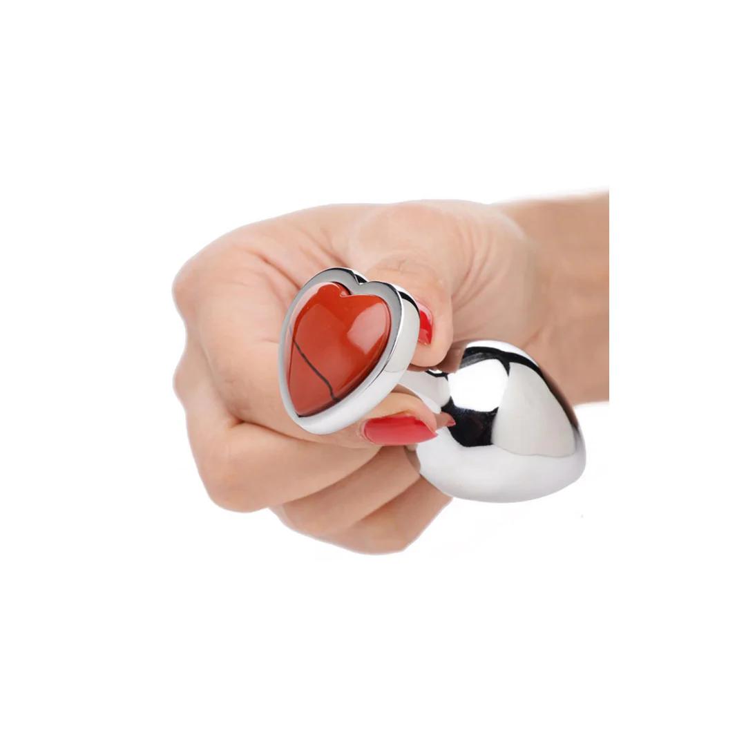XRBRANDS Red Jasper Heart - Butt Plug - Medium
