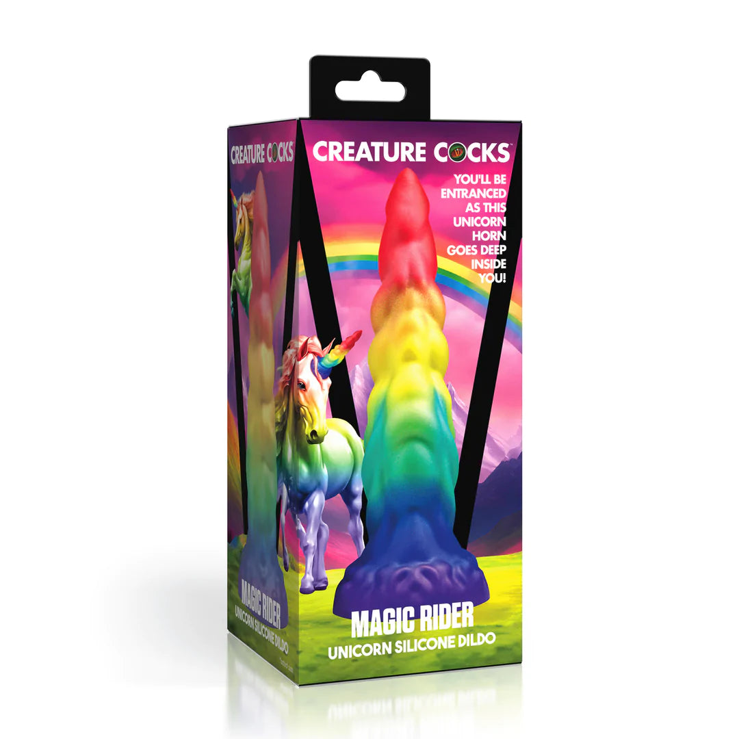 CREATURECOCKS Magic Rider - Unicorn Silicone Dildo - Rainbow