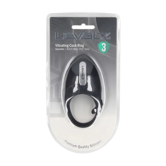 LEVELZ Adjustable Vibrating Silicone Cockring - Black