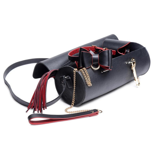 MASTERSERIES Bondage To Go Black & Red Bow Bondage Set w/Carry Case