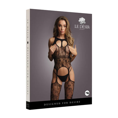 LEDÉSIR Lace Suspender Bodystocking with Round Neck