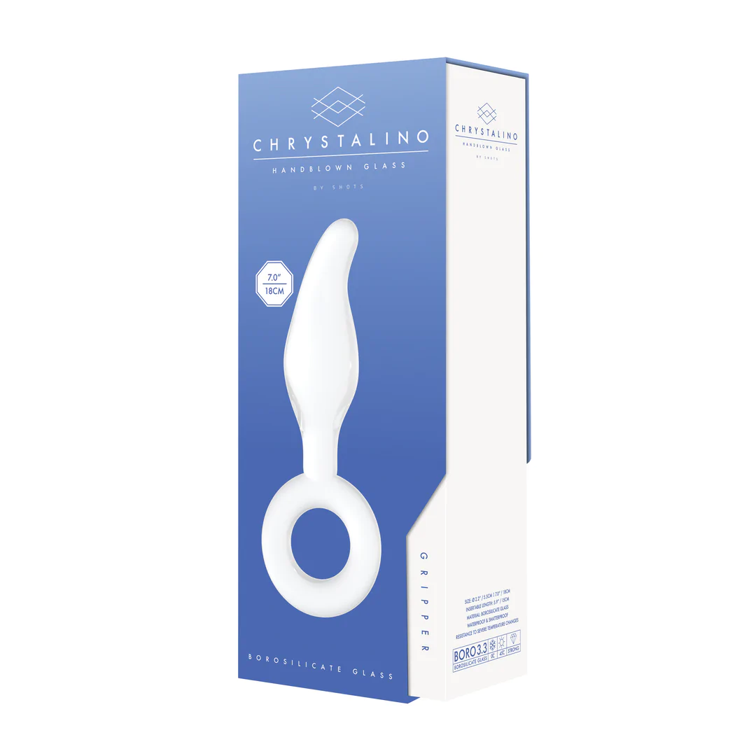 CHRYSTALINO Gripper Glass Dildo with Ring