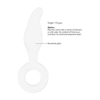 CHRYSTALINO Gripper Glass Dildo with Ring