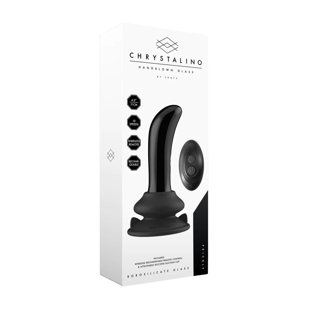 CHRYSTALINO Prickly Glass G-Spot Vibrator with Remote Control