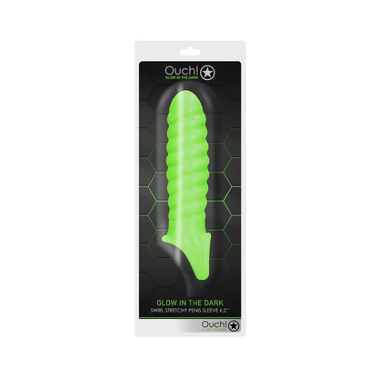 OUCH! Swirl Stretchable Penis Sheath - Glow in the Dark