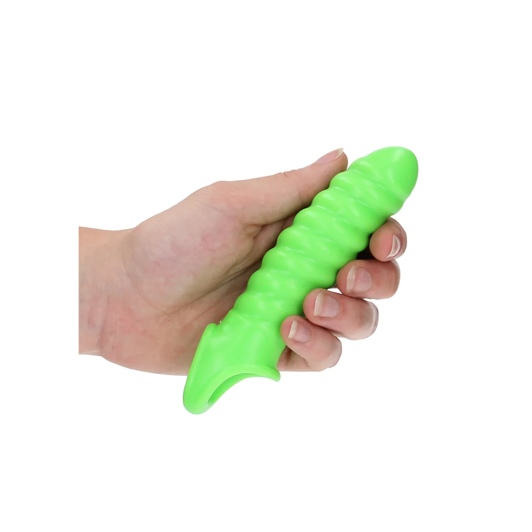 OUCH! Swirl Stretchable Penis Sheath - Glow in the Dark