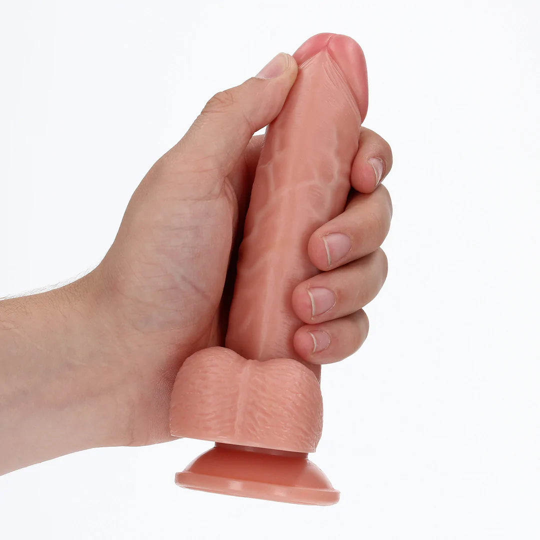 REALROCK Curved Realistic Dildo with Balls 6”/15,5cm