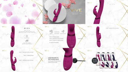 VIVE Mika Triple Motor Vibrating Rabbit with G-spot Flapping