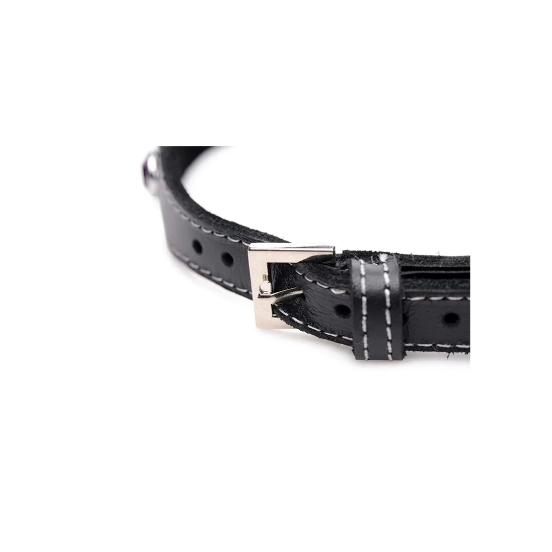 MASTERSERIES Vixen Leather Collar with Rhinestones
