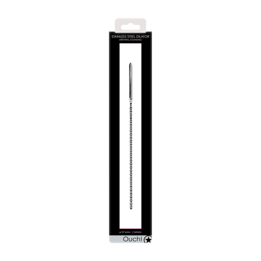 OUCH! Stainless Steel Ribbed Urethral Dilator