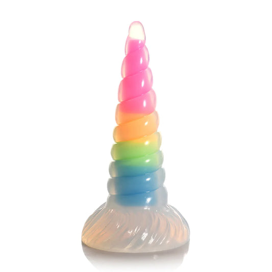CREATURECOCKS UniGlow - Glow in the Dark Rainbow Silicone Dildo