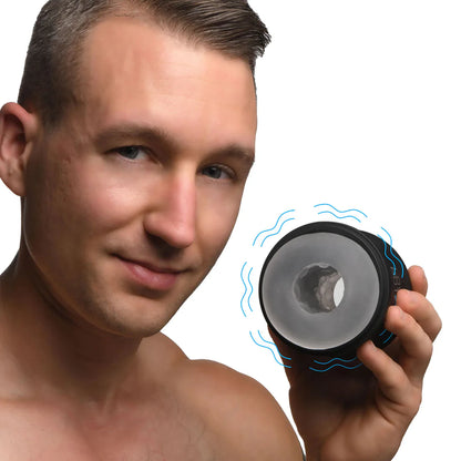 XRBRANDS Cyber Stroke Vibrating Stroker - Black