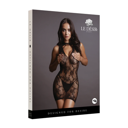 LEDÉSIR High Neck Lace Mini Dress