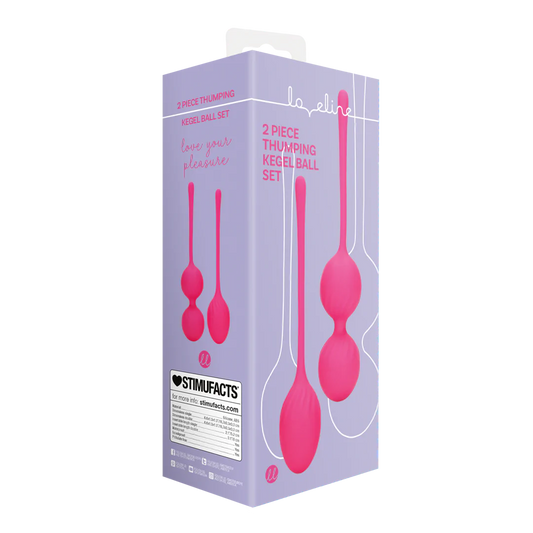 LOVELINE 2 Piece Thumping Kegel Ball Set - Wild Strawberry