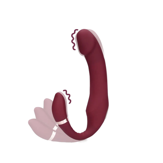 LOVELINE Bendable Vibrating Strapless Strap-on - Merlot Grape